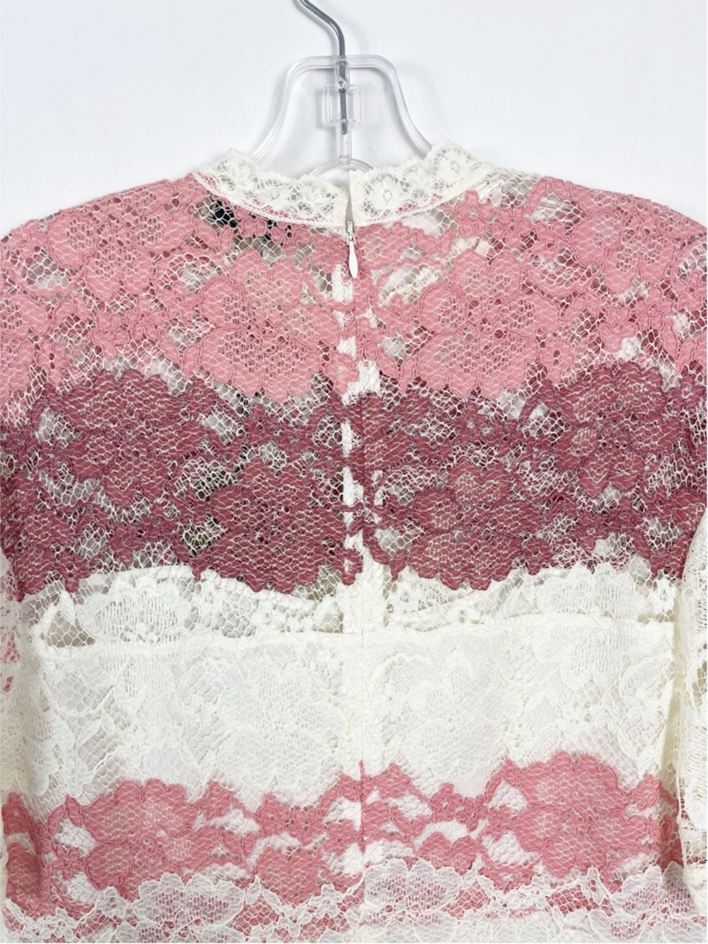 Burberry Elisabetta Lace Mini Dress Size 8 NWT Dusty Pink Cream - Picture 9 of 10